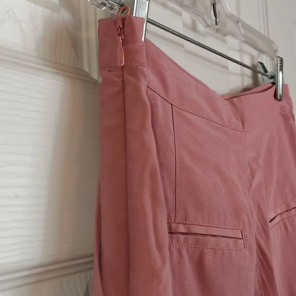 H&M Dusty Pink Tie Wide Leg Cropped Pants 10 NWT - Picture 6 of 12